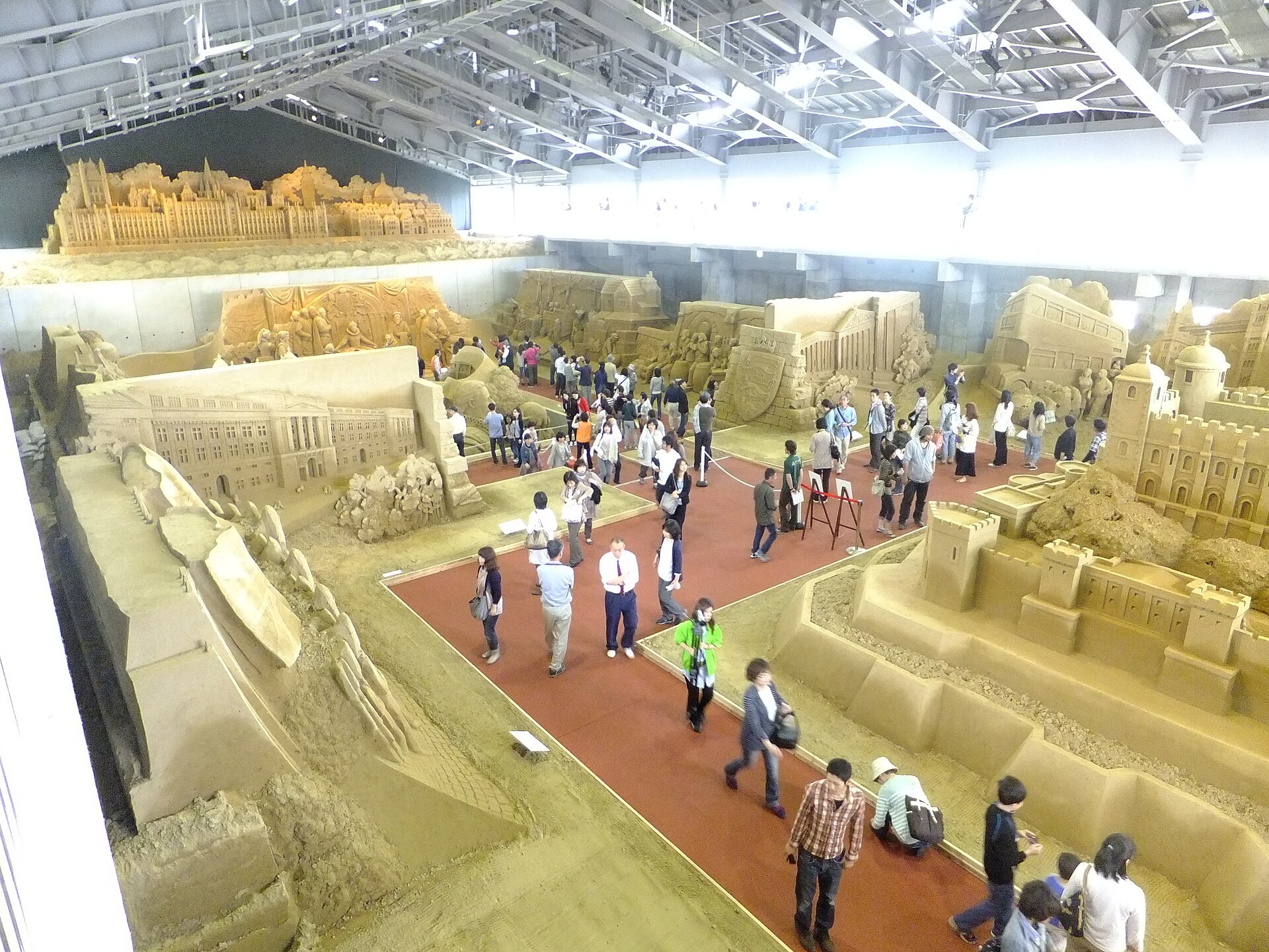 Monumental sand sculptures inside the Sand Museum